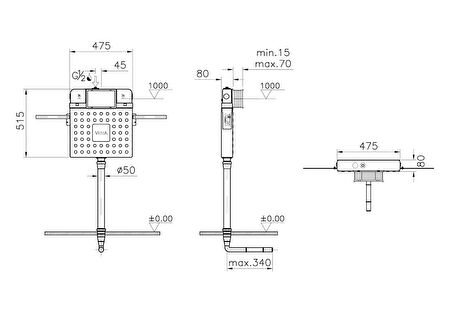 VitrA V8 768-1700-01 Gömme Rezervuar, Helataşları için, 3/6 L