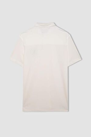 DeFactoFit Standart Fit Baskılı Sporcu Ağır Kumaş Kısa Kollu Polo Tişört C0416AX24SMWT80