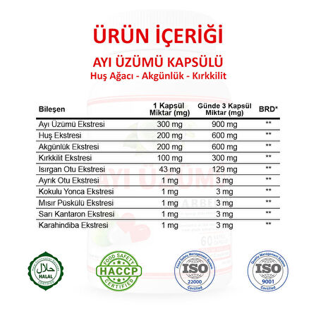 Ayı Üzümü Kapsül (BEARBERRY CAPSULE)