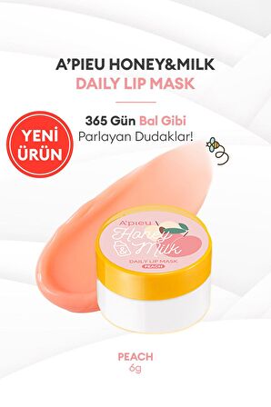Bal ve Süt Özlü Besleyici Nemlendirici Dudak Maskesi A'PIEU Honey & Milk Daily Lip Mask Peach