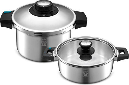 Karaca Quick And Safe Indüksiyon Tabanlı Düdüklü Tencere Seti 4+6 Lt