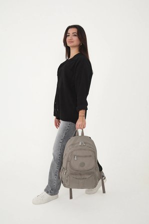 Unisex Suya Dayanıklı Krinkıl Kumaş Çok Gözlü Laptop Okul Ve Sırt Çantası