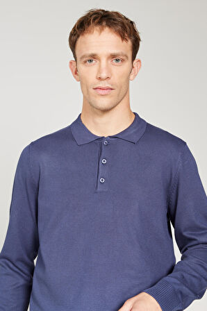 Standart Fit Normal Kesim Polo Yaka Triko Kazak
