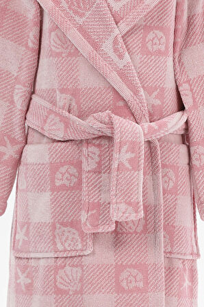 Özdilek Shell Plaid Kapüşonlu Kadife Çocuk Bornozu 1/2 Yaş