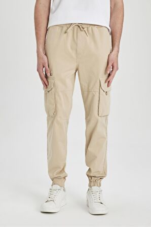 DeFacto Regular Kargo Jogger Kargo Cepli Gabardin Pantolon B6146AX24SPBG732