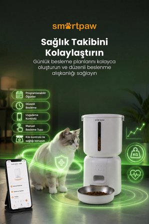 Smartpaw Fresh Feeder Akıllı Otomatik Mama Kabı (Distribütör Garantili)