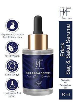 Seyrek Ve Boş Bölge Doldurucu Gürleştirici Canlandırıcı Bakım Erkek Saç Sakal Serumu 30 ml