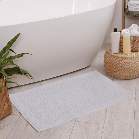 Homedius Banyo Kareli Ayak Desenli Pamuk Ayak Havlusu 50x70cm