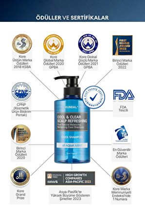 Canlandıcı ve Ferahlatıcı Bakım Şampuanı KUNDAL Scalp Refreshing Cool Shampoo 500 ml (Aqua Mint)