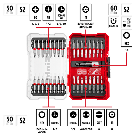 Orijinal Einhell M-CASE 33 parça uç seti - 49118903