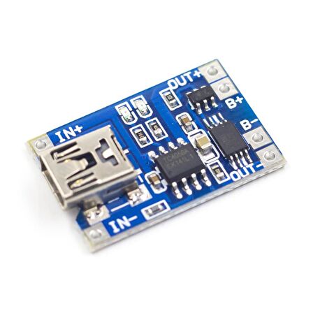 TP4056 Akım Korumalı 1A Lipo Batarya Şarj Modülü (Mini USB)