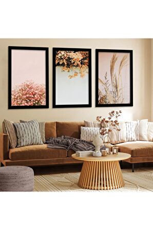 Siyah Ahşap Çerçeveli Tavus Kuşu Tablo