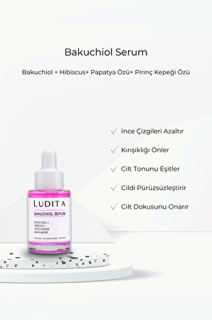 Yaşlanma Karşıtı Bakuchiol Serum ve Lekeli Ciltler için Arındırıcı Yüz Yıkama Jeli (Hibiscus Serisi)