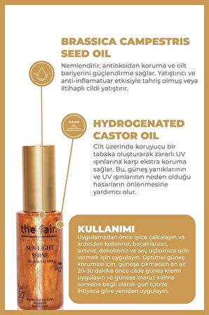 the fair. Sun Light Shine SPF 50+/PA++++30 ml Vücut ve Saç Yağı