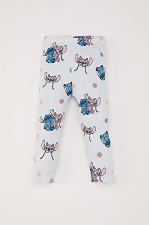 DeFacto Kız Bebek Pijama Takımı Disney Lilo & Stitch Bisiklet Yaka Uzun Kollu Fitilli Kaşkorse Üst Beli Lastikli Uzun Alt D5373A524WNBE61