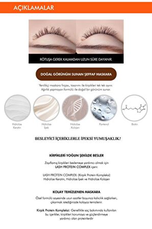 Keratin ve Kolajen İçeren  Besleyici Şeffaf Maskara No Retouch Lash Correcting Mascara
