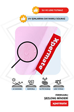 XPERMATE Fermuarlı Şezlong Minderi Su Geçirmez Kumaş Katlanır Şezlong Minderi Katlanabilir Plaj Minderi 60x180x5Pembe