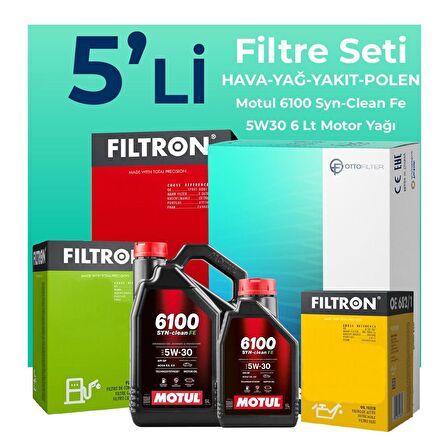 Filtron Kia Rio 1.4 Dizel Filtre Bakım Seti Motul Motor Yağlı (2011-2017) 5 Li