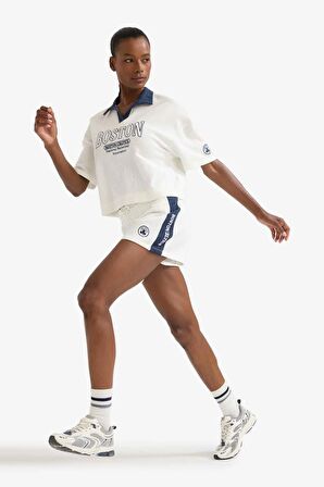 DeFactoFit NBA Boston Celtics Standart Fit Kısa Paça Waffle Şort