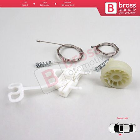 Fiat Abarth Punto Grande Evo MK3 199 2005-2024 51723316 İçin Elektrikli Ön Sol Cam Kriko Tamir Seti