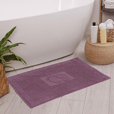 Homedius Banyo Kareli Ayak Desenli Pamuk Ayak Havlusu 50x70cm