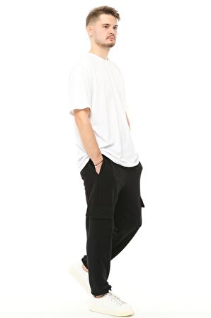 defy's Erkek Kargo Cepli Jogger Eşofman Altı Siyah