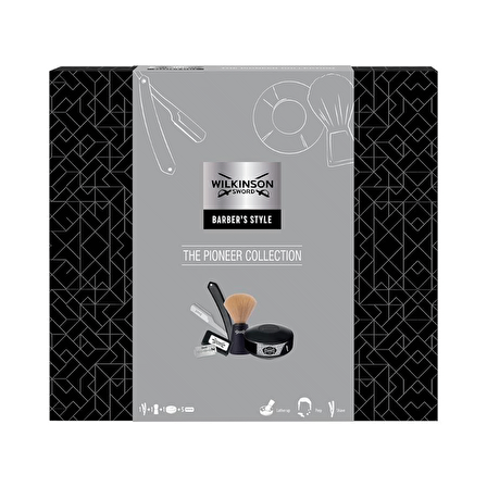 Wilkinson Sword Barbers Style Pioneer Koleksiyonu Erkek Ustura Tıraş Hediye Seti