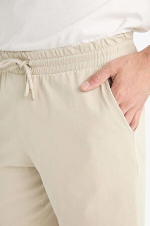 DeFacto Slim Fit Dar Kesim Cepli Pamuklu Basic Düz Bermuda Şort W1105AZ25SPBG735