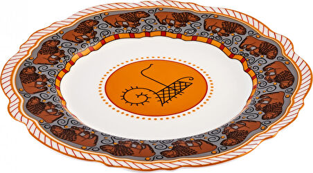 Karaca X Arslantepe Dalgalı Hitit Arslanı Porselen Pasta Tabağı 20 Cm
