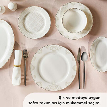 Karaca Elegance Bone Siena 53 Parça 12 Kişilik Yemek Takımı Gold