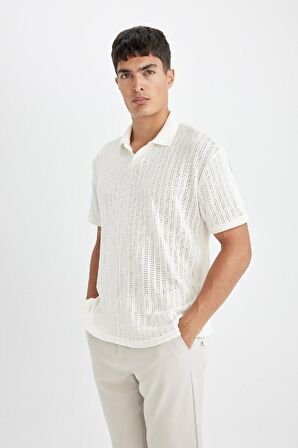 DeFacto Regular Fit Kısa Kollu Triko Polo Tişört D4810AX24SMWT16
