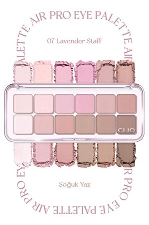 Hafif Dokulu Yoğun Renklere Sahip Göz Farı Paleti Clio Pro Eye Palette Air (07 Lavender Staff)