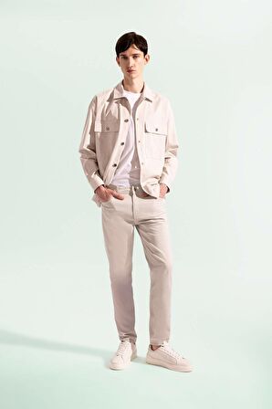 DeFacto Yazlık Gabardin Chino Kanvas Pantolon Slim Fit Dar Kesim Dar Paça Cepli B2089AX24SPGR368