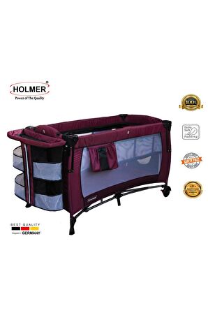Holmer Kids Maxi Comfort Coolstyle Anne Yanı Oyun Parkı/Beşik 70x110cm Mürdüm