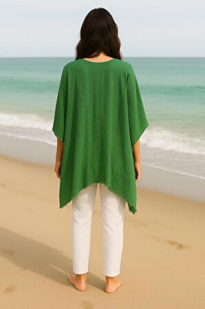 İnce ve Yumuşak Dokuma Kimono Tarzı Plaj Pareo Elbise Tunik