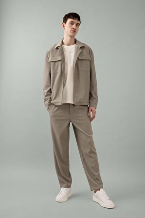 DeFacto Yazlık Kumaş Pantolon Tapered Fit Normal Kesim Düz Paça Her Yöne Esneyen B6584AX24SPKH400