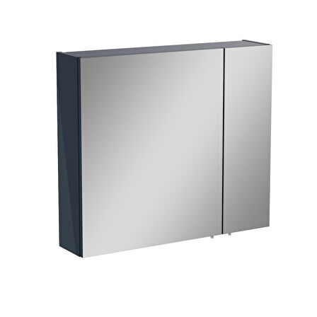 VitrA Mia 67705 Asimetrik Dolaplı Ayna, Parlak Antrasit, 80 cm