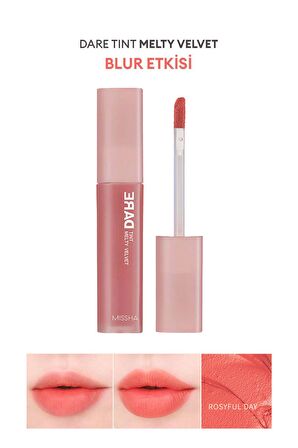 Uzun Süre Kalıcı, Bulaşma Yapmayan, Kadifemsi Bitiş Sunan Tint Dare Tint Melty Velvet (Rosyful Day)