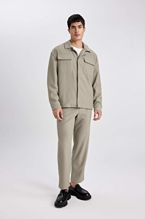 DeFacto Yazlık Kumaş Pantolon Tapered Fit Normal Kesim Düz Paça Her Yöne Esneyen B6584AX24SPKH400