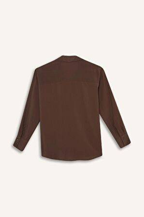 Oversize Geniş Kalıp Basic Düz Uzun Kollu Gömlek