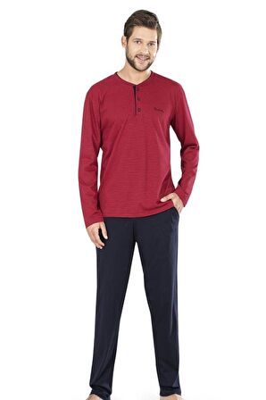 Pierre Cardin Erkek Penye Çizgili Pijama Lacivert