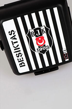 Beşiktaş Lisanslı Plastik Beslenme Kabı/Kutusu (Çizgili)
