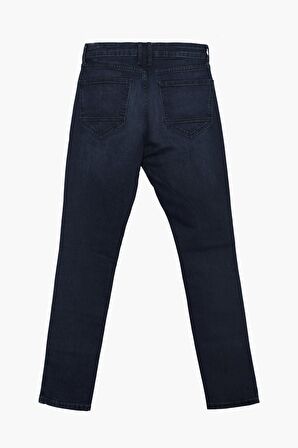 Erkek Dar Paça Likralı Skinny Fit Lacivert Jean Pantolon