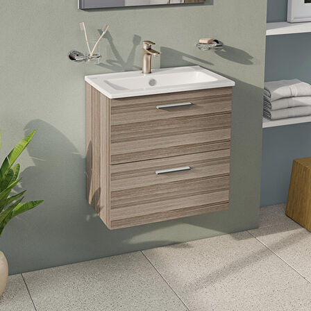 VitrA Mia 75103 Banyo Dolabı Seti, Çekmeceli, 60 cm, Cordoba