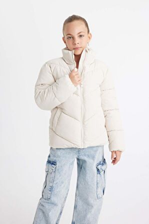 DeFacto Kız Çocuk Su İtici Polar Astarlı Şişme Mont C5391A824AUER37