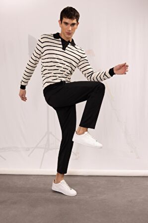DeFacto Jogger Düz Paça Her Yöne Esneyen Yazlık Kumaş Pantolon T6317AZ25SPBK27