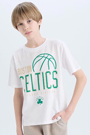 DeFacto Erkek Çocuk NBA Boston Celtics Bisiklet Yaka Kısa Kollu Tişört D9549A825SMWT34