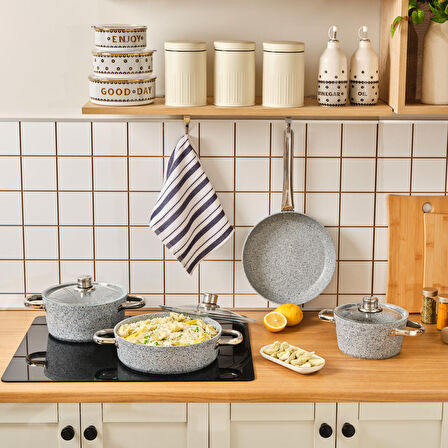 Karaca Biogranit Nare 7 Parça Tencere Seti Blue