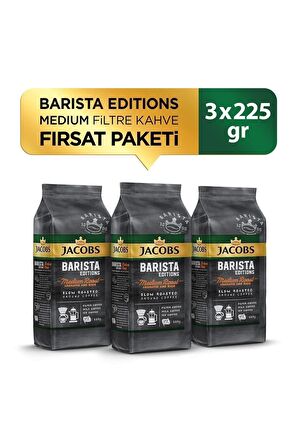 Jacobs Barista Editions Filtre Kahve Medium Roast 225 gr x 3 Adet - Zengin ve Aromatik