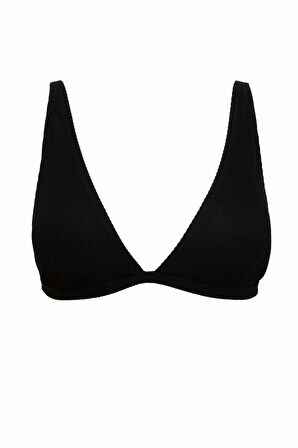 DeFacto Fall in Love Regular Fit Ribana Basic Düz Bikini Üstü T5224AZ24SMBK81